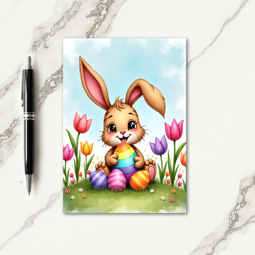 Cute Bunny Faux Gold Foil Card