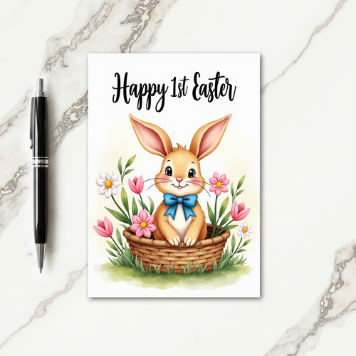 Cute Bunny First Milestone Card