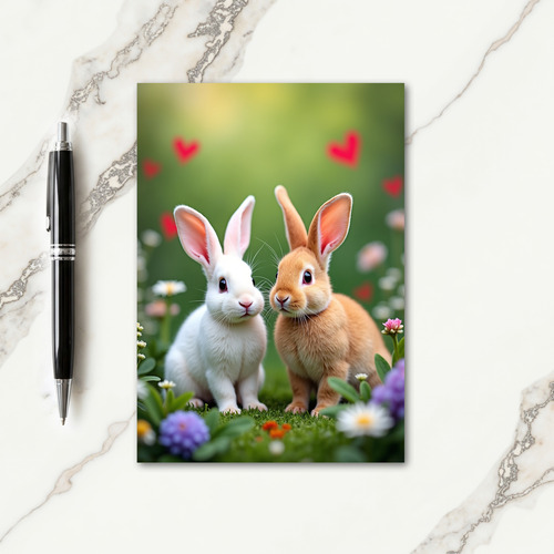 Cute Bunny Friends Springtime Card