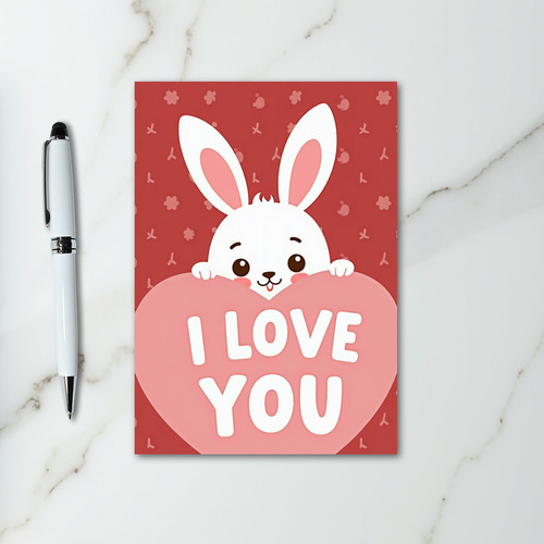 Cute Bunny I Love You Card