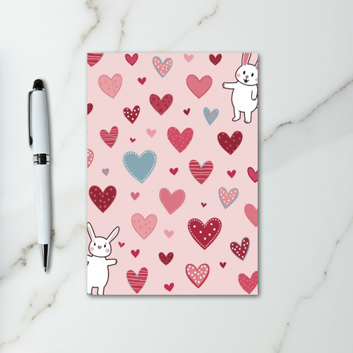 Cute Bunny Love Hearts Card