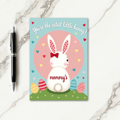 Cute Bunny Mommys Day Card