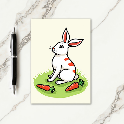 Cute Bunny Rabbit Scene Card