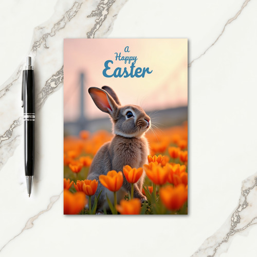 Cute Bunny Spring Bloom Card