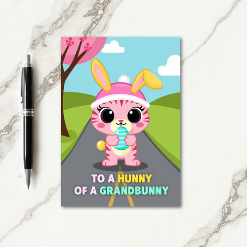 Cute Bunny Spring Egg Card