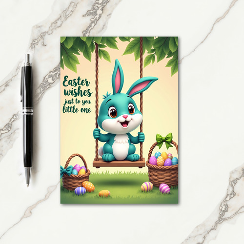 Cute Bunny Spring Swing Card