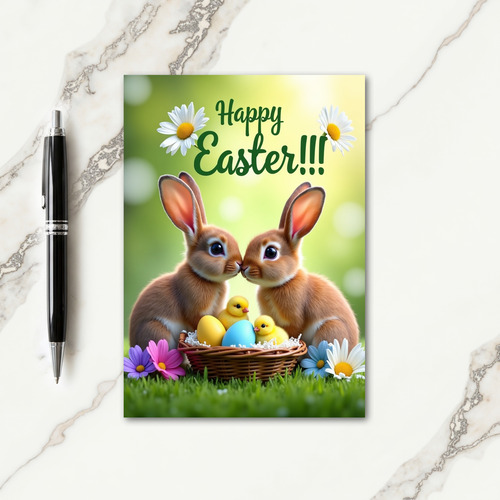 Cute Bunny Springtime Wishes Card