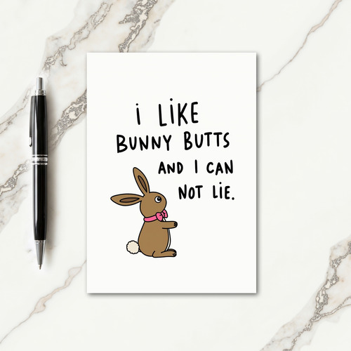 Cute Bunny Tail Message Card