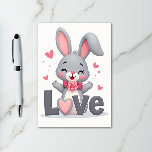 Cute Bunny Valentine Love Card