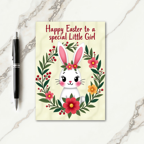 Cute Bunny Wreath Spring Card