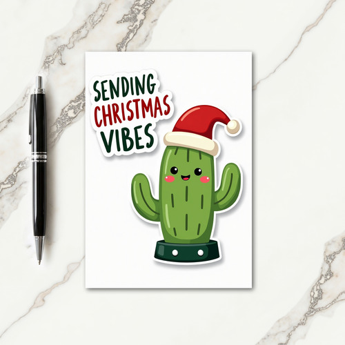 Cute Cactus Christmas Art Card