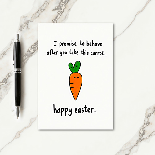 Cute Carrot Easter Promise Card