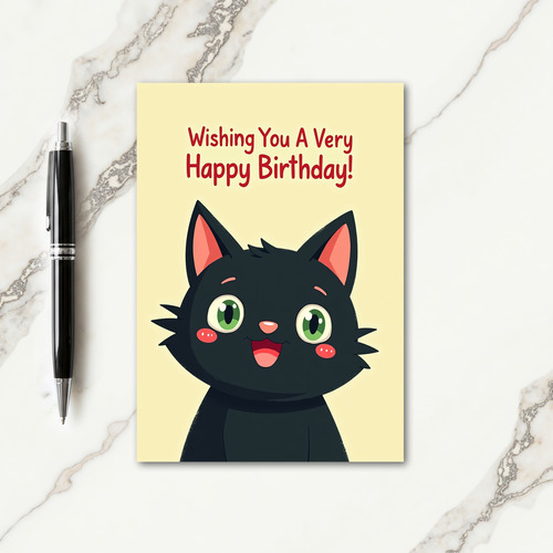 Cute Cat Art Birthday Card