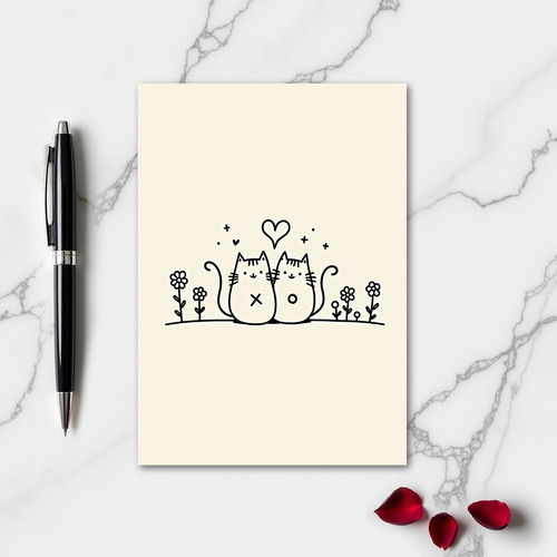 Cute Cat Couple Card
