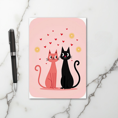 Cute Cat Couple Love Card