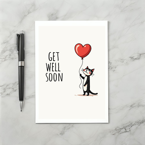 Cute Cat Get Well Soon Card