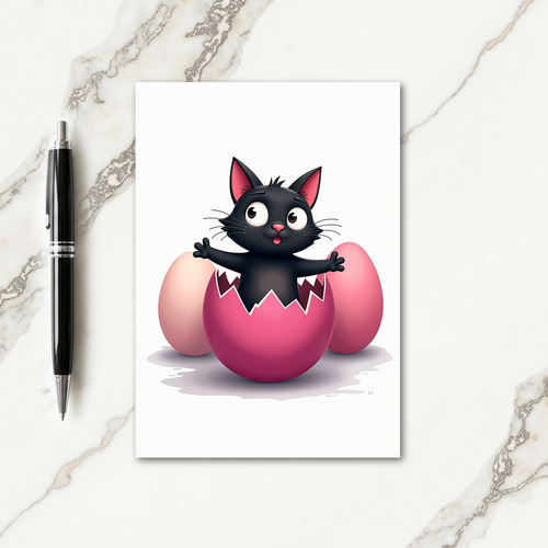 Cute Cat Hatching Egg Card