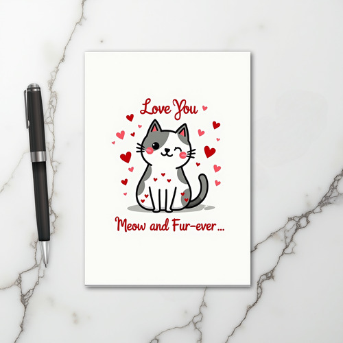 Cute Cat Love Forever Card