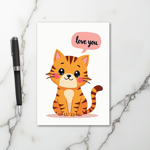 Cute Cat Love You Card