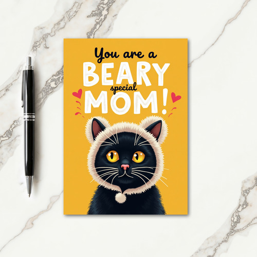 Cute Cat Mother Day Hooded Card