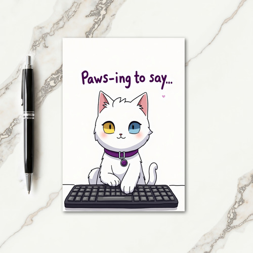 Cute Cat Mothers Day Message Card