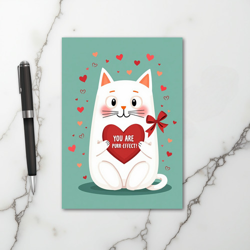 Cute Cat Purrfect Valentine Card