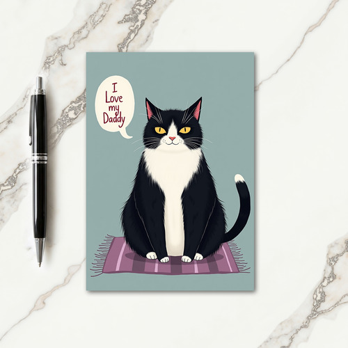 Cute Cat Sweet Fathers Day Card