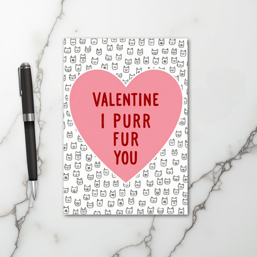 Cute Cat Valentine Purr Card