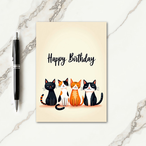 Cute Cats Birthday Wish Card