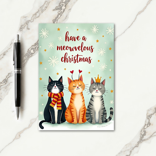 Cute Cats Holiday Greeting Card