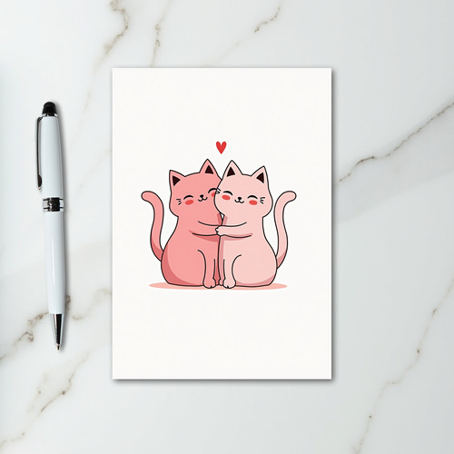 Cute Cats Hug Love Card