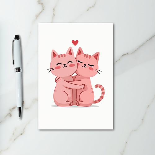 Cute Cats Hugging Love Card