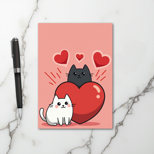Cute Cats Love Heart Card