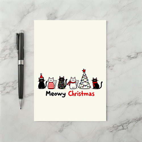 Cute Cats Meowy Christmas Card
