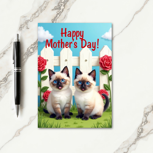 Cute Cats Mothers Day Art Card
