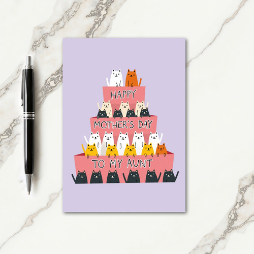 Cute Cats Mothers Day Aunt Card