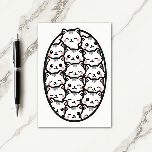 Cute Cats Pattern Art Card