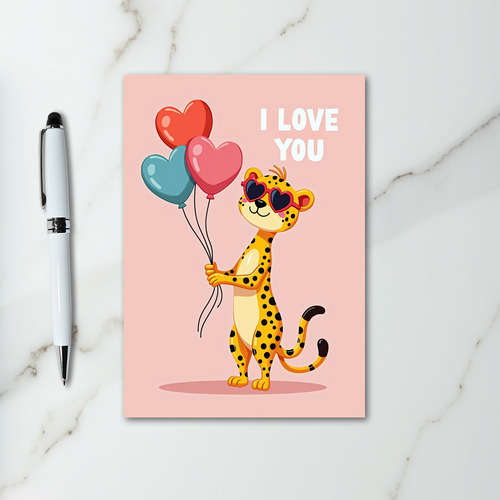 Cute Cheetah I Love You Card