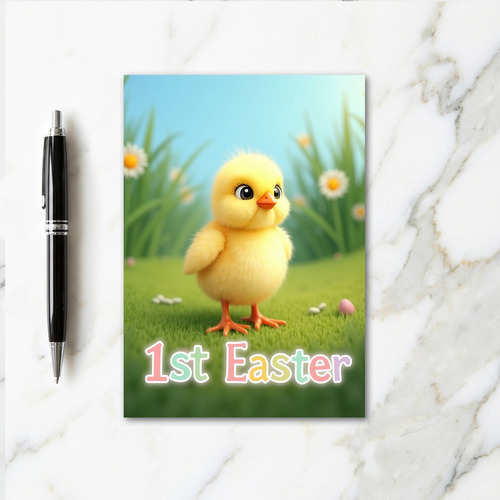 Cute Chick 1St Easter Greeting Card