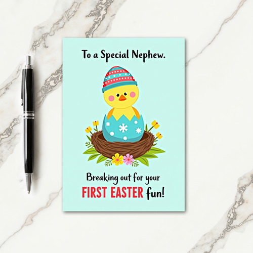 Cute Chick First Holiday Card