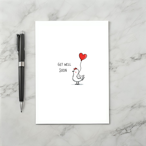 Cute Chicken Get Well Card