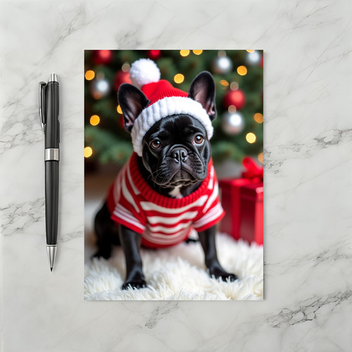 Cute Christmas French Bulldog Card