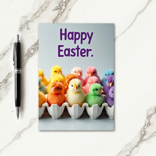 Cute Colorful Chicks Greeting Card