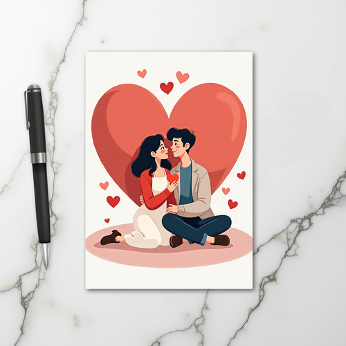Cute Couple True Love Heart Card