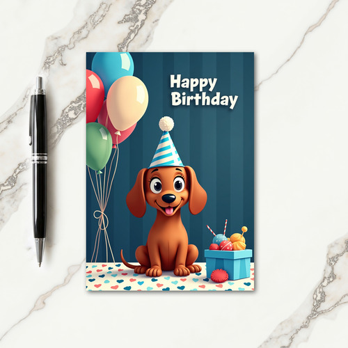 Cute Dog Birthday Card