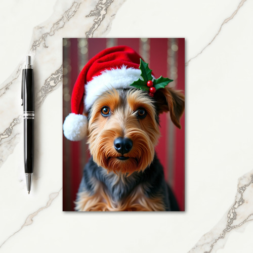 Cute Dog Christmas Cap Card