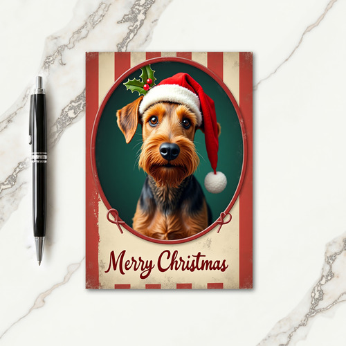 Cute Dog Christmas Hat Card