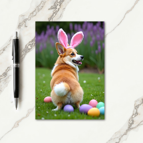 Cute Dog Easter Fun Time Card