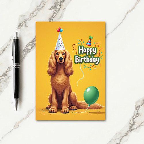 Cute Dog Party Hat Birthday Card