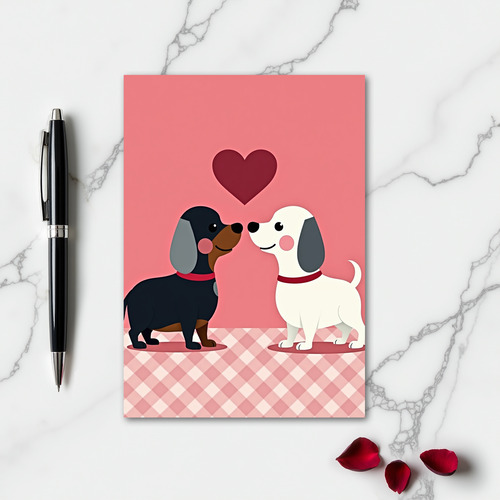 Cute Dogs Gingham Love Card